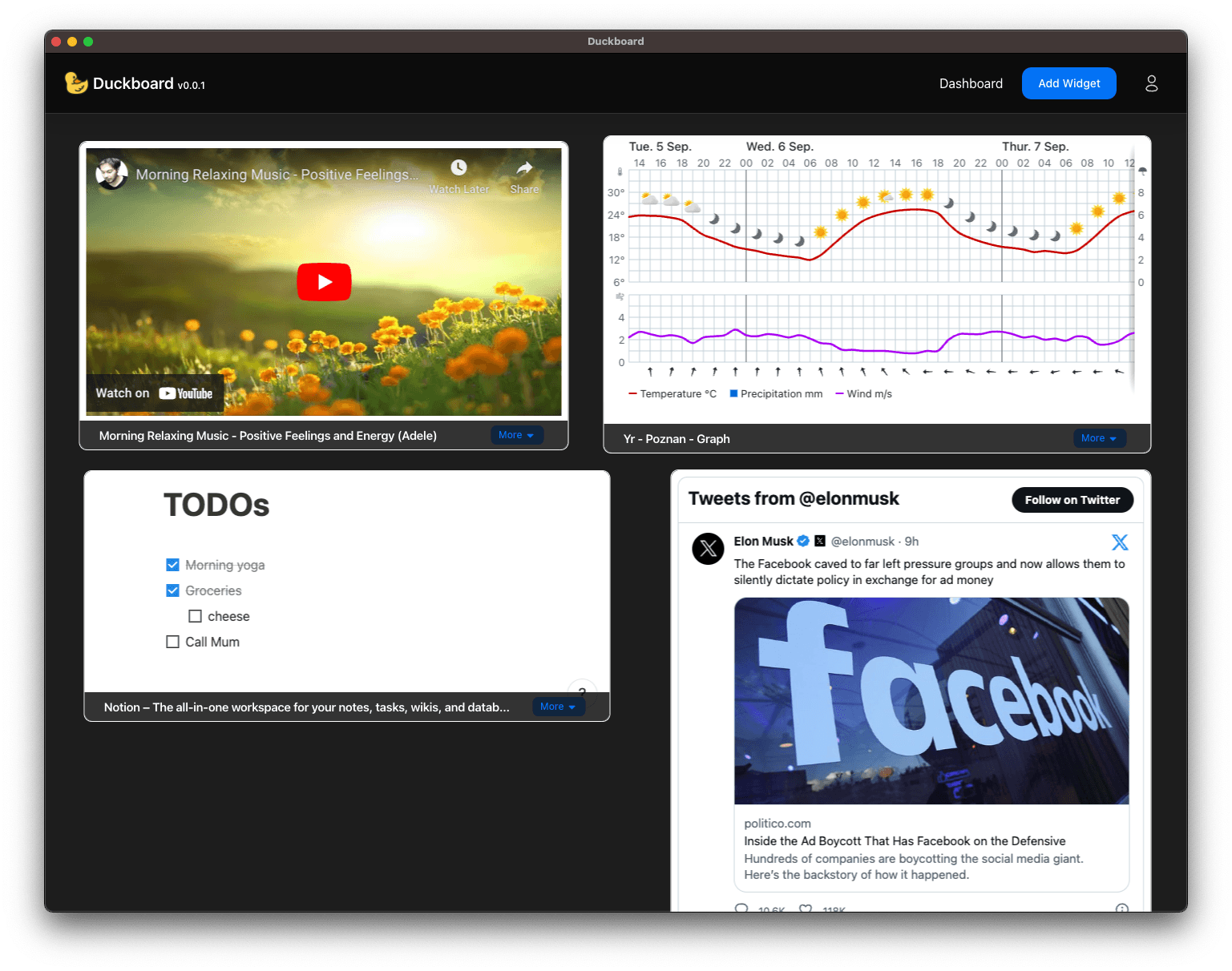 App example view for "Good Morning" Use Case